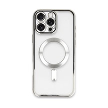 Apple Uyumlu  iPhone 16 Pro Kılıf Kross Magneticsafe Kapak Gümüş