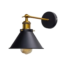 Mylights Retro Rustik Mafsalı Konik Aplik Siyah 18 Cm