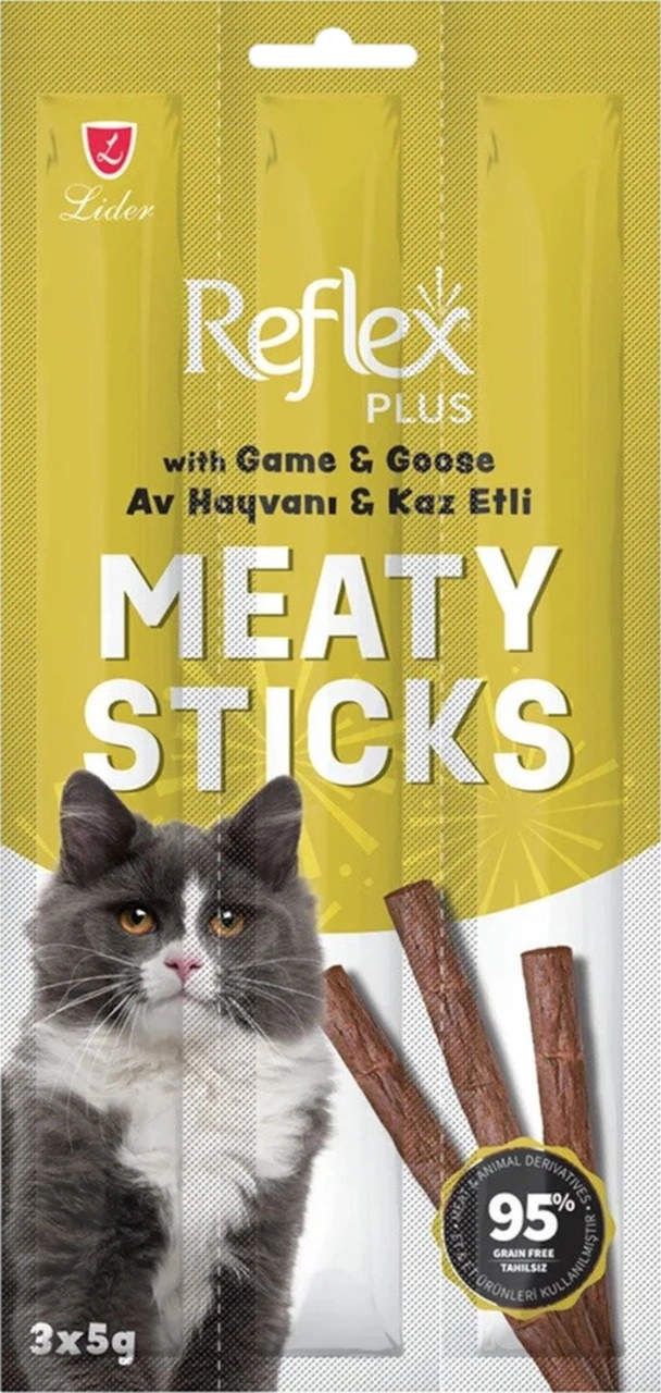 Meaty Sticks Av Hayvanı Ve Kaz Etli Kedi Ödül Çubuğu 3x5gr