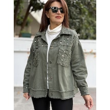 İtalyan Pullu Gabardin Ceket Haki 50 Bedene Kadar