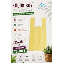 Kalın Sarı Poşet Küçük Boy 1 Kg Market Manav Poşeti 25x45 Cm Hışır Atlet Poşet Çöp Poşeti