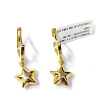 Bombeli Yıldız J Halka Gümüş Küpe - Altın Sarı Beyaz