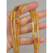 Bileklik Boy Akik Taşı Silindir Kesim 4x12.5mm Yarım Dizi 49362 18cm Uzunluğundadır Çok Renkli
