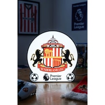 Sunderland Premier League Tasarımlı Dekoratif Aydınlatma Gece Lambası 24x24cm Çok Renkli