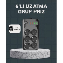Ceylan Adam Termal Akım Korumalı 6 Lı Uzatma Priz Usb Type-c Hızlı Şarj 2500w Standart