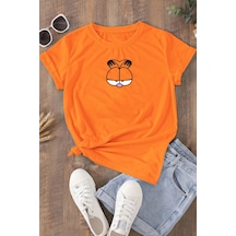 Unisex Garfield Baskılı T-shirt Turuncu