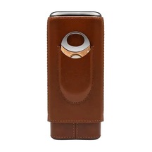 Lubinski Deri 3'lü Puro Kılıfı Kesicili Kahve 60 Ring