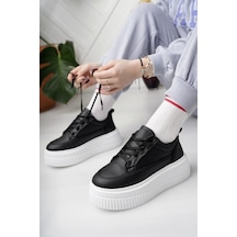 Nesilshoes Nesil Shoes Dvm 1010 Siyah Beyaz Kalın Taban Kadın Sneakers Siyah&beyaz