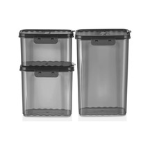3 Lü Set Saklama Kabı Bakliyat Un Şeker Kuru Gıda Bpa İçermez Çok Renkli