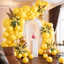 Sarı Renk Lateks Metalik Balon 30 Cm - 100 Adet