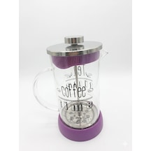 French Press - Filtre Kahve Ve Bitki Çayı Demliği 600 Ml Mor Çok Renkli