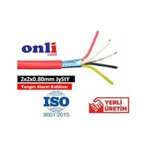 Onli 2x2x0,80mm J-y St Y...LG Uyumlu Cca 100 Metre Yangın Alarm Kablosu