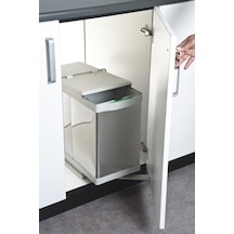 Çöp Kovası Raylı Otomatik 40Cm Paslanmaz 16+1Lt Açık Gri