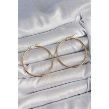 316 Çelik Gold Renk 43 Mm Halka Model Kadın Küpe - Tj-bkp10510 Çok Renkli