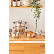 Emsan Unique 8 Parça Çelik Tencere Seti