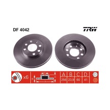 Trw Ön Fren Diski Astra G 98 09 Zafira A 99 09 256x24x4dlxhavalı Trw Df4042 569059-9117677-90497879-95526647