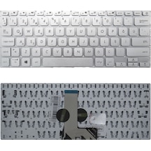 Asus Uyumlu X409ja-bv061a4, X409ja-bv061a5, X409ja-bv061a6, X409ja-bv061a7 Klavye Tr Gümüş Gri