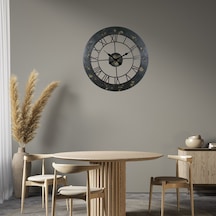 Eskitme Rustic Elegance 68 Cm Duvar Saati Siyah