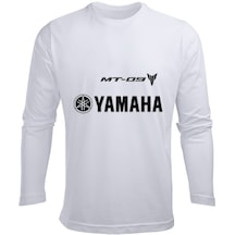 Yamaha Mt-09 Yazı Ve Logo Erkek Uzun Kol Yazlık Tişört