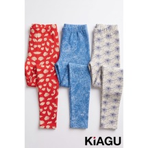 Kiagu 3 Lu Tayt Kız Çocuk Renkli Desenli Tayt Pamuklu Esnek Günlük Tayt 2-13 Yaş Set12 - 902136849 Set12