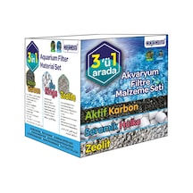 Akvaryum Filtre Seti 3 In 1 300 Gr Aktif Karbon+350 Gr Bio Ri Ng+500 Gr Zeolite