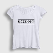 Presmono Kadın Bathory T-shirt Beyaz