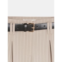 Dilvin 72682 Kemerli Pileli Pantolon-bej