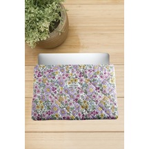 Takçalıştır Çiçek Desenli Labtop Bilgisayar Çantası 13 14 İnç Ebruli