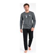 Pierre Cardin Erkek Pamuklu Penye Pijama Takımı - M / Gri