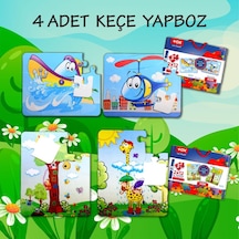4 Set 48 Parça Tox Tekne . Helikopter Ve Zürafa 3+ Keçe Yapboz