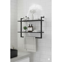 2'li Duvara Monte Banyo Rafları Antrasit Diğer