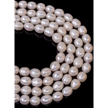 8 x 10 MM Arpa İnci Dizi Aa Gümüş
