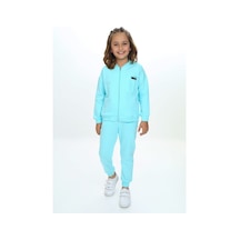 Toontoy Kids Toontoy Kız Çocuk Göğsü Cepli Armalı Eşofman Takım Su Yeşili