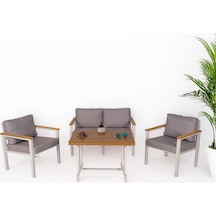 Neokas Bahçe Takımı, Balkon Mobilyası, 1+1+2+masa, Kafe Koltuğu, Bekleme Alanı Koltuğu Beyaz