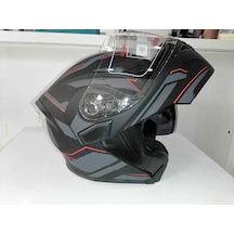 Jiekai Jk 902 Mat Siyah-orange Güneş Vizörlü Çene Açılır Kask