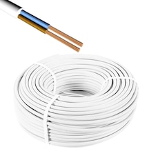 Go İthalat Toros Kablo Ttr 2 X 2.5mm² Cca Kablo H05 W-f 100mt 0.45 - Beyaz - Yuvarlak - 100m