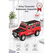 Torima Bluetooth Hoparlör Araba Tasarımlı Tws 15w Usb Speaker D95 Kırmızı