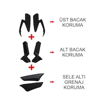 GP Kompozit Honda Forza 250 2021-2022 Uyumlu Üst/Alt Bacak ve Grenaj Koruma Seti Siyah