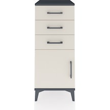 Hyperion Komodin Tek Raflı 3 Çekmeceli Tek Kapaklı 44x44x106 ... Antrasit