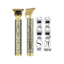 Gold Uçlu Vintage Şarjlı Traş Makinesi Sakal Ense Çizim Vucüt Kılı Tıraş Makinası