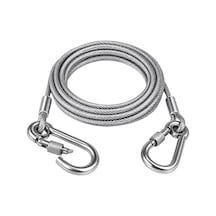Sunup Sn-38107 5 Metre Çelik Köpek Bağlama Halatı Kilitli Karabina Pvc Kaplamalı