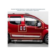 Peugeot Bipper 3'lü Krom Set Yan Kapı Çıtası+kapı Kolu+ Ayna Kapağı Paslanmaz Çelik