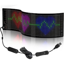 Matrix Led Panel Cama Yapışan Telefon Kontrollü Led Ekran 16 x 64 Genişlik Siyah