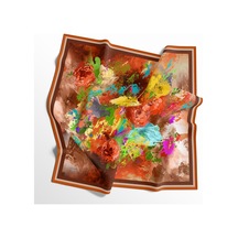 İpekal 90 X 90 İpek Vual Yazlık İnce Eşarp-03008 - 90 X 90 / Kiremit - Kahve