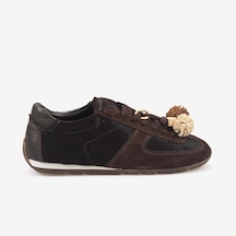 Hawen Angels Kadın Spor & Sneaker Ayakkabı 585 Kahve Süet Leopar Tay