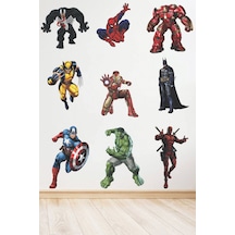 Marvel Avengers Hulk Ironman Batman Wolverine Venom Captain America Örümcek Adam Duvar Sticker Seti