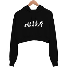 Evrim Kadın Crop Hoodie Kapüşonlu Sweatshirt