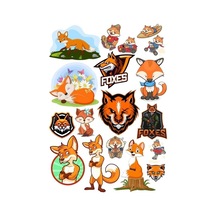 Tilki Fox Sticker Set-2 13 Parça Telefon, Tablet, Defter, Laptop Sticker