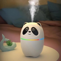 Sevimli Panda Figürlü Hava Nemlendirici Ultrasonik Buhar Makinesi, Led Işıklı Masaüstü Oda Nemlendirici