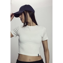 Scorp Lyra Kadın Crop Bambu Tişört Beyaz Standart
